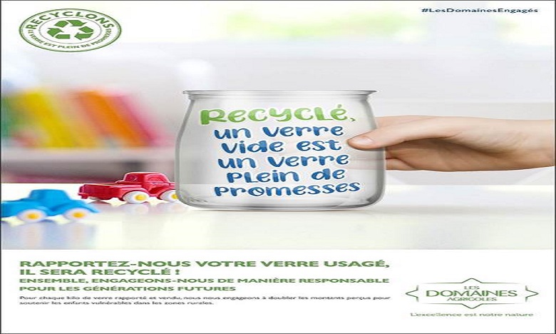 Les Domaines Agricoles poursuivent l'initiative de collecte d'emballages en verre usagés